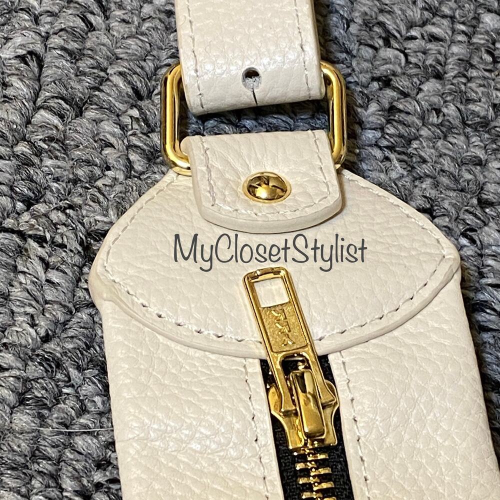 BANDOLIER Billie Crossbody Utility Strap! NEW RETIRED ALL-LEATHER NIB Ivory Gold - Picture 10 of 10